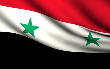 Flying Flag of Syria | All Countries Collection |