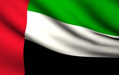 Flying Flag of United Arab Emirates | All Countries Collection |