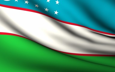 Flying Flag of Uzbekistan | All Countries Collection |