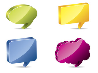 3d color speech bubbles