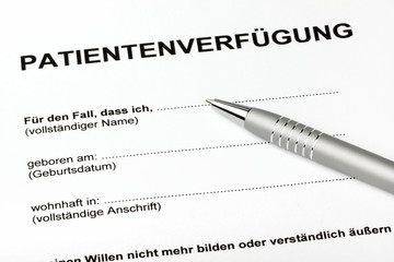 Obraz premium Patientenverfügung