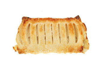 Apple strudel on white
