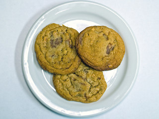 Home Baked Toffee Cookies on a Plate
