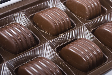 Chocolate candies in box