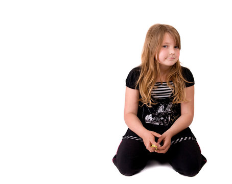 young serious female