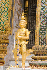 Grand Palace show temple roof and gold pagoda Bangkok Thailand