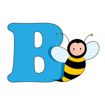 Letter B with a Bee