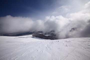 Winter scenery in the mountains