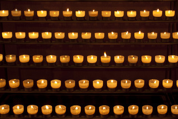 Candle light in a church