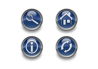 glänzende blaue Buttons 