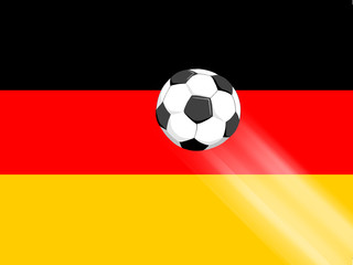 Naklejka premium Deutschlandfahne und Fussball
