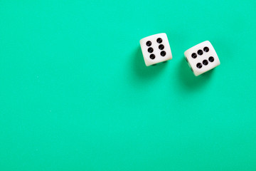 dice on green background