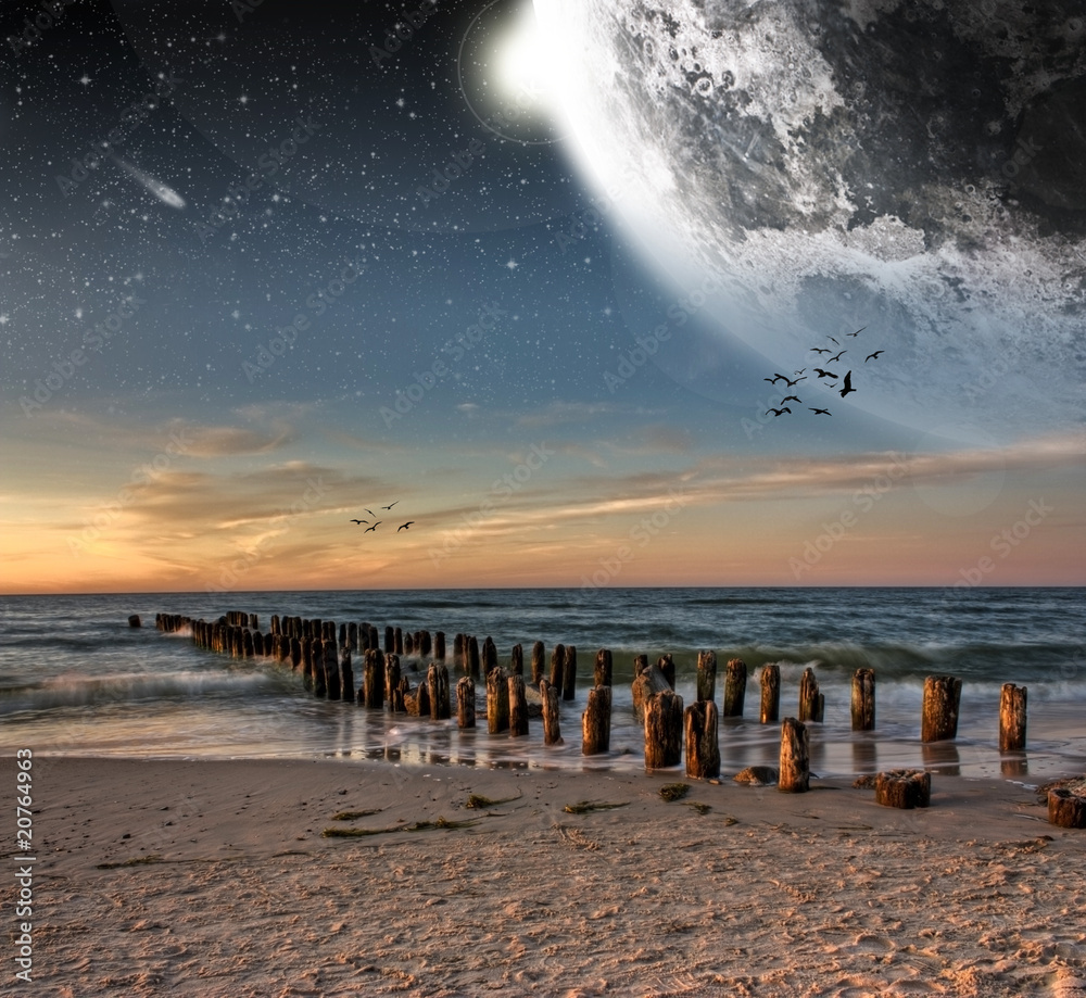 Canvas Prints planet landscape view from a beach