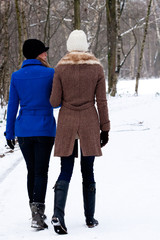 sisters on a winter walk