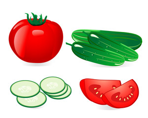 cucumber and tomato