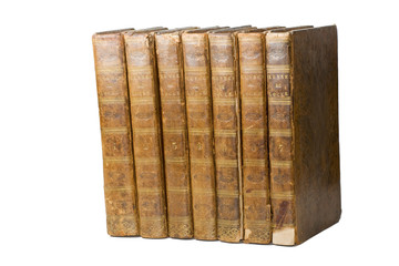 livres anciens sur fond blanc