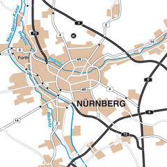 Stadtplan/Umgebungskarte N&uuml;rnberg
