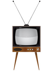 Old TV-set with the antenna