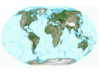 Weltkarte Vegetation/Geländedarstellung