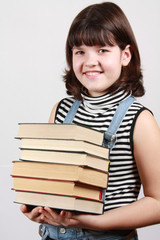 Girl with books