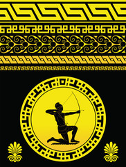 Obraz premium Greek Yellow Pattern