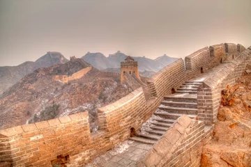 Schapenvacht deken met patroon Chinese Muur Great Wall of China