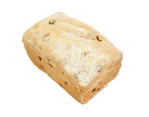 Raisin cake isolated on white background