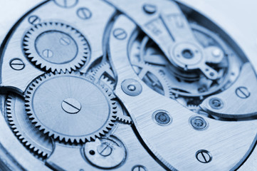 The mechanism of analog hours - blue tone