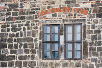 Window of old castle in medieval city Quedlingburg