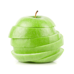 Sliced green apple