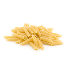 Pasta penne on white background