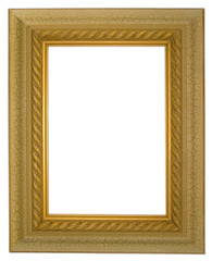 Antique Gold Frame on White Background