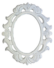 Antique White Frame on White Background