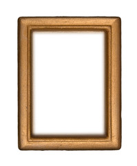 Vintage Gold Frame on White Background