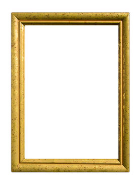 Vintage Gold Frame on White Background