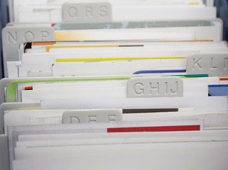 Geschäftskontakte Visitenkarten sortiert