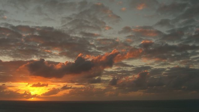 Time lapse sunset over ocean
