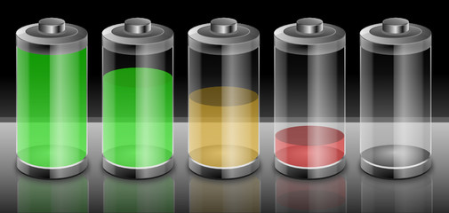 petites piles avec niveau de charge