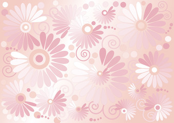 Pink background  with flowers  .Background. Wallpaper.