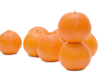 Fresh tangerines isolated on white background
