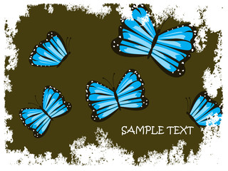 Blaue Schmetterlinge mit abstraktem Hintergrund