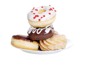plate of assorted doughnuts