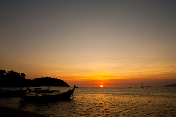 Sunset at Lipe island, south of Thailand