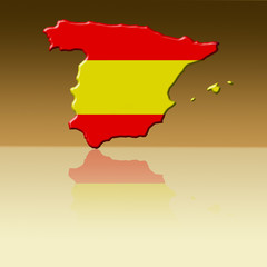 Mapa de España con bandera