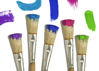 paint brush with color painting