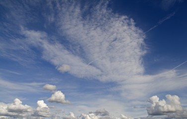 Blue sky with white clouds