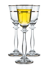 wineglass isolated with white wine