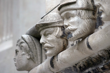 Head, antique bas-relief, St. James Cathedral, Sibenik