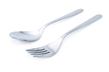 fork and spoon on a white background