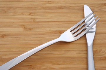 Knife and fork ready to be used